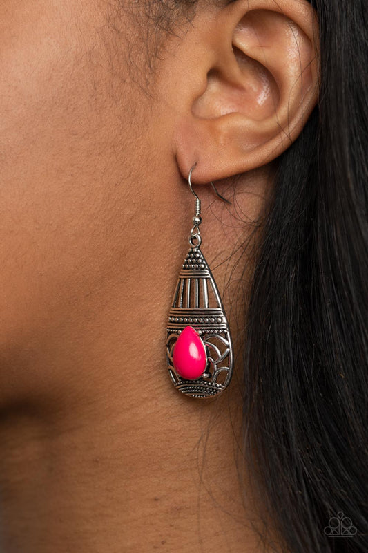 Paparazzi Earring ~ Eastern Essence - Pink