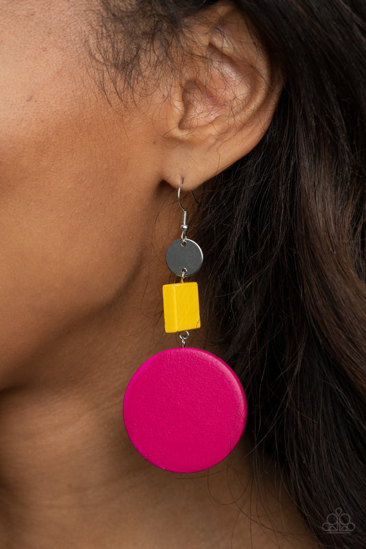 Modern Materials Multi Color Earring Paparazzi Accessories. Get Free Shipping. Wooden $5 Earrings