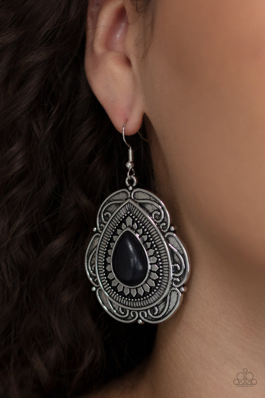 Southwestern Soul - Black Earrings Paparazzi Accessories #P5SE-BKXX-227XX Five Dollar Jewelry