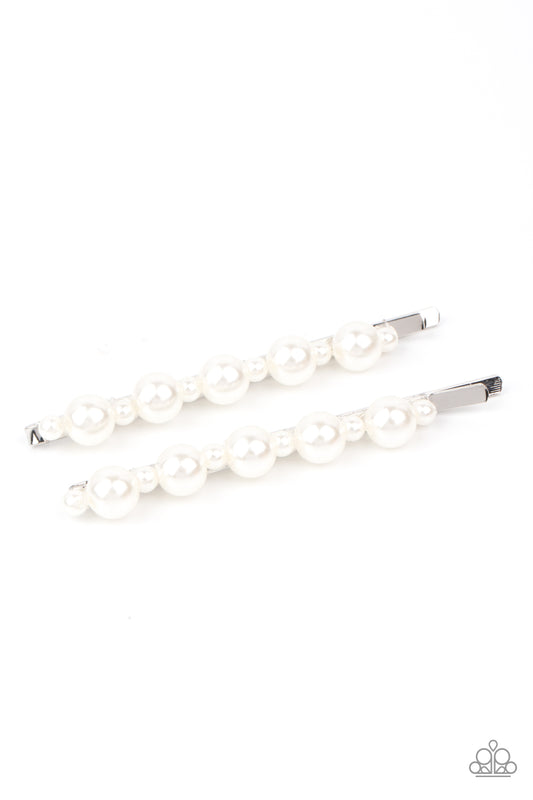 Paparazzi Hair Accessories ~ Put A Pin In It - White Bobby Pins Hair Clip