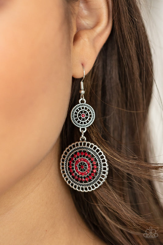 Bohemian Bedazzle - Red Earrings Paparazzi Accessories