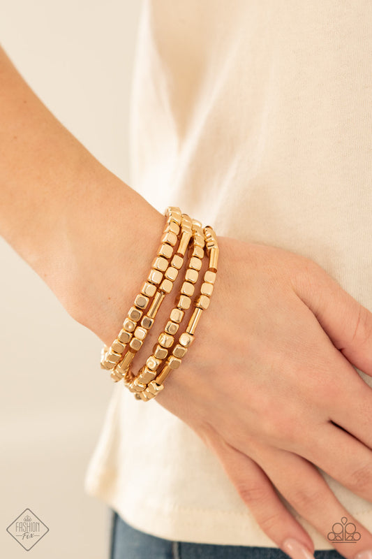 Paparazzi Metro Materials - Gold Bracelet April 2021 Fashion Fix