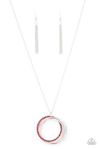 Paparazzi Necklace ~ Harmonic Halos - Red