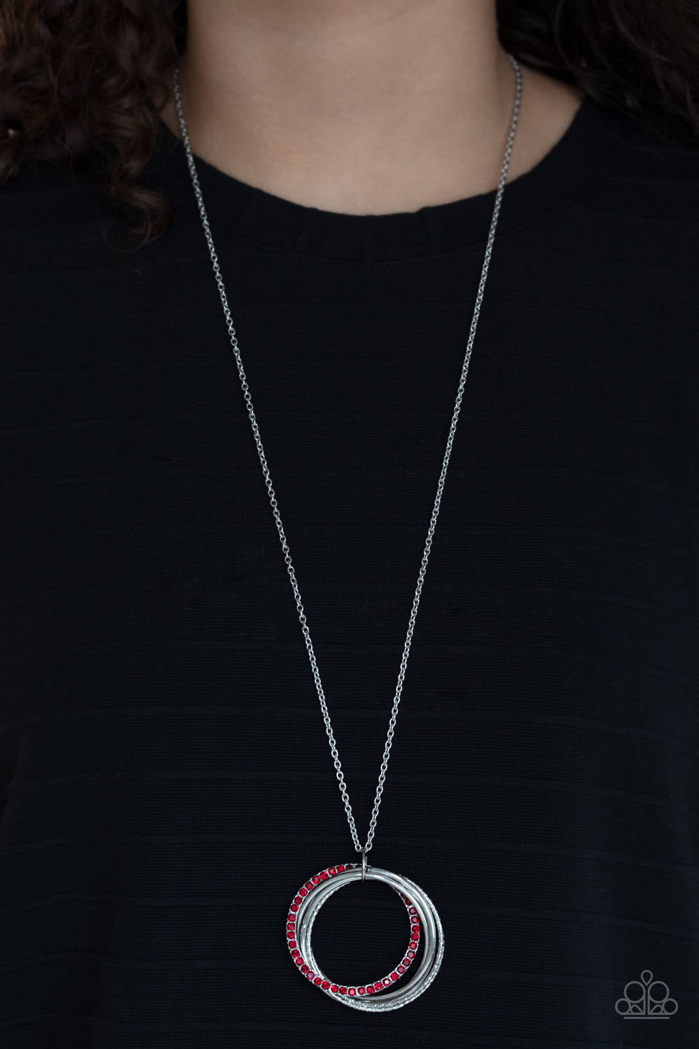 Paparazzi Necklace ~ Harmonic Halos - Red