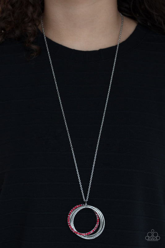 Paparazzi Harmonic Halos Red necklace. Get Free shipping. 