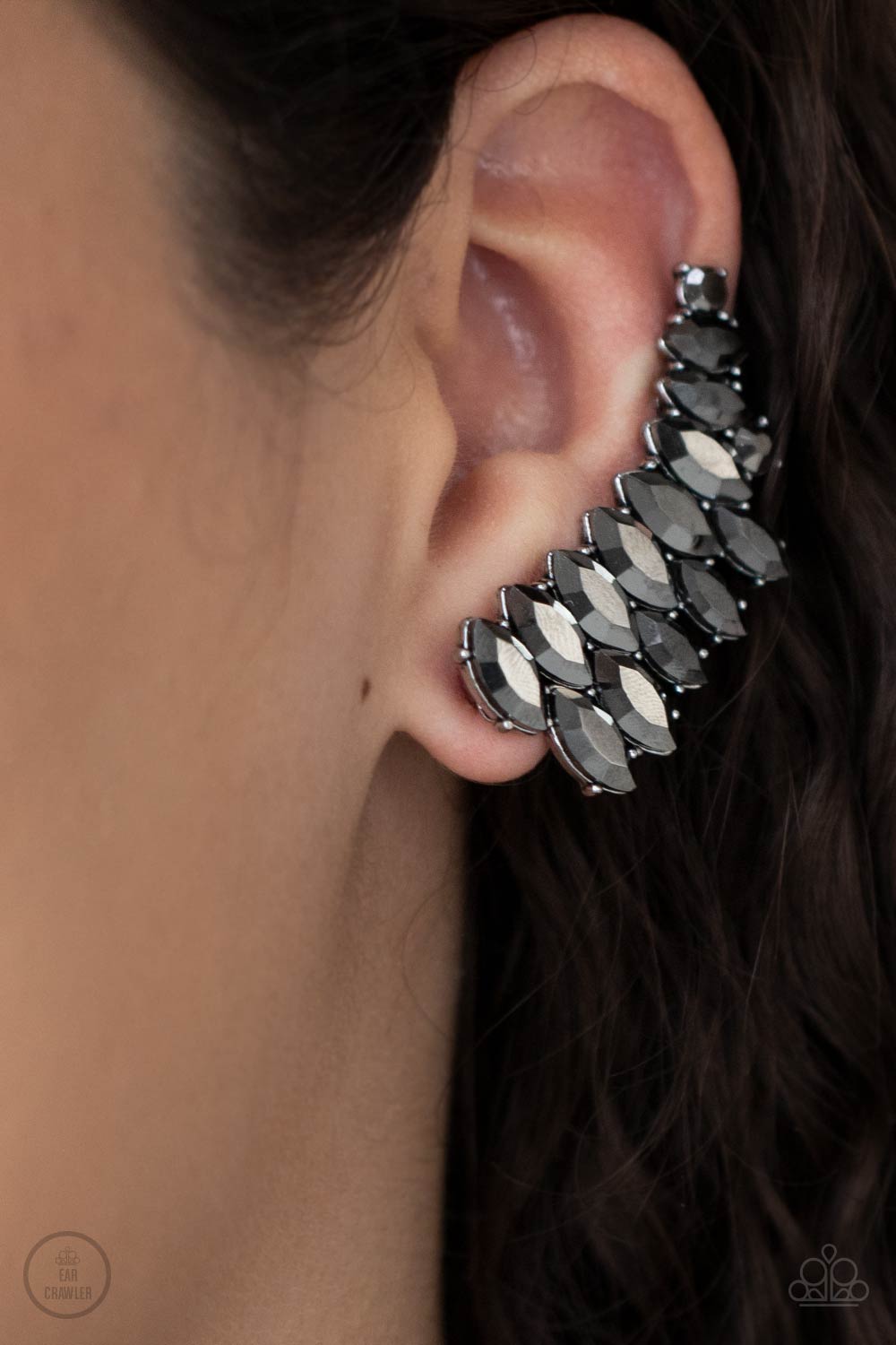 Explosive Elegance Silver Ear Crawler Earrings Paparazzi Accessories. #P5PO-CRSV-194XX. Ships Free!