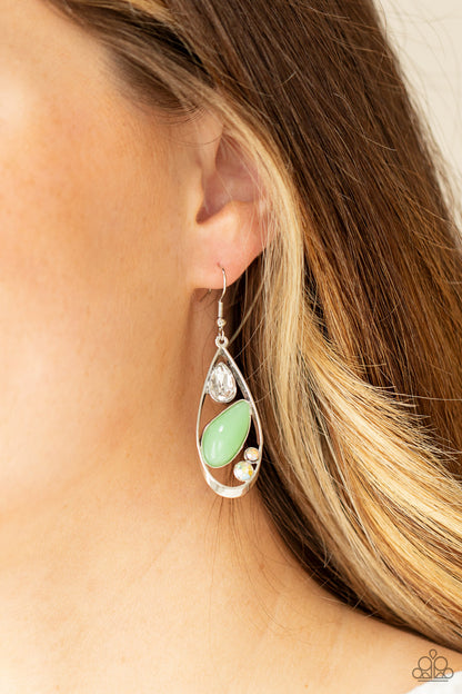 Harmonious Harbors - Green Earring Paparazzi 