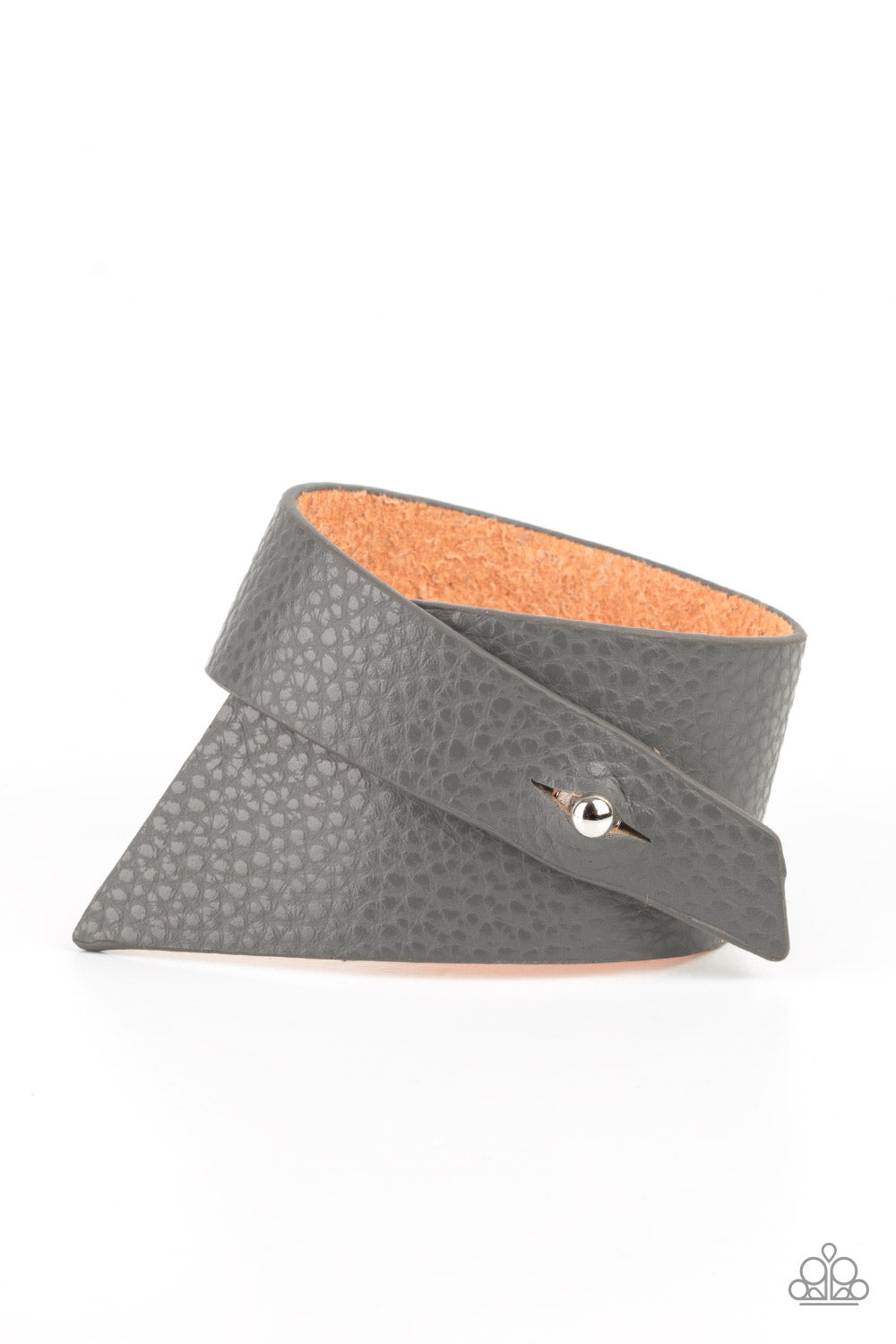 Paparazzi Bracelet ~ PIECE Offering - Silver Gray Leather Wrap Bracelet