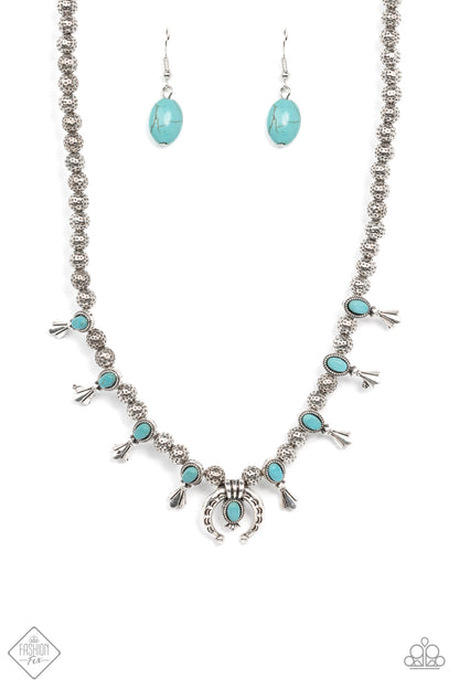 Luck Of The West - Blue Necklace Paparazzi Accessories Fashion Fix Necklace
