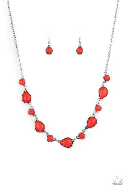 Paparazzi Necklace ~ Heavenly Teardrops - Red