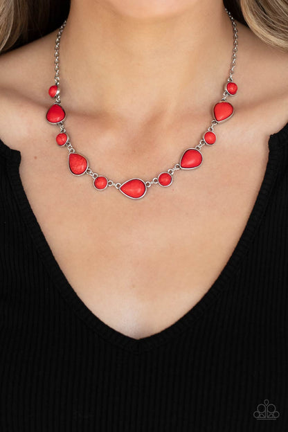 Paparazzi Necklace ~ Heavenly Teardrops - Red