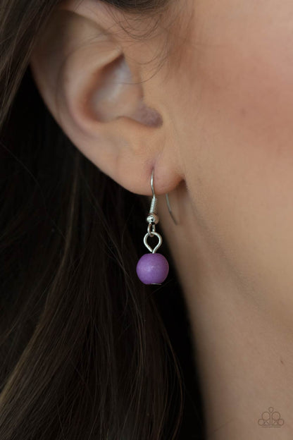 Paparazzi Plateau Paradise Purple Rhinestone Long Necklace with earrings #P2SE-PRXX-211XX