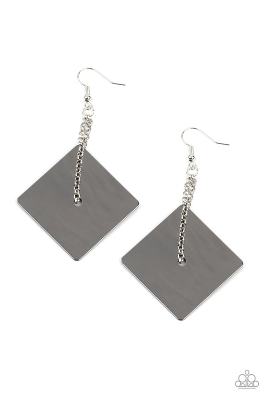 Paparazzi Block Party Posh Black Earrings. Subscribe & Save. #P5ED-BKXX-105XX