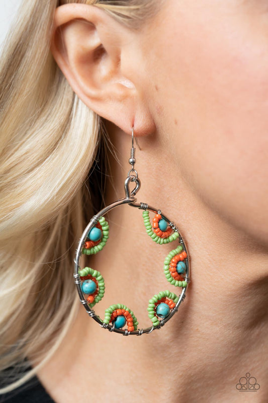 Paparazzi Off The Rim Multi Seed Beads Earrings. Get Free shipping. P5SE-MTXX-127XX