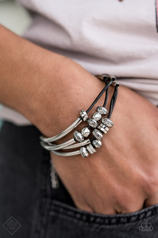 Paparazzi Bracelet ~ We Aim To Please - Black Urban Bracelet - April 2021 Fashion Fix Bracelet