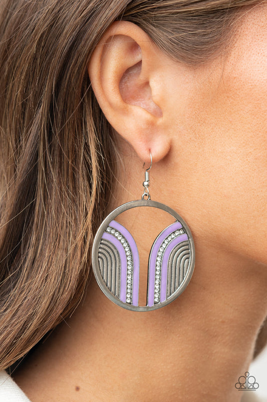 Delightfully Deco Purple Earring Paparazzi Accessories. Get Free Shipping. #P5WH-PRXX-231XX