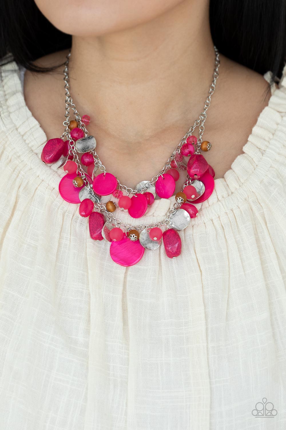 Spring Goddess Pink Multi Layer Necklace Paparazzi Accessories. Get Free Shipping! #P2ST-PKXX-114ZN