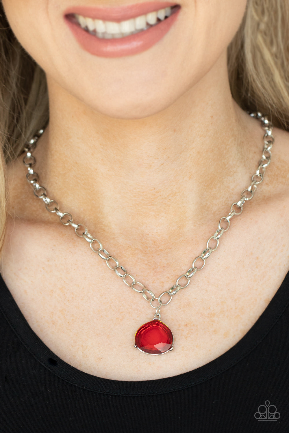 Paparazzi Necklace ~ Gallery Gem - Red