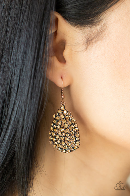 Paparazzi Earrings ~ Daydreamy Dazzle - Copper