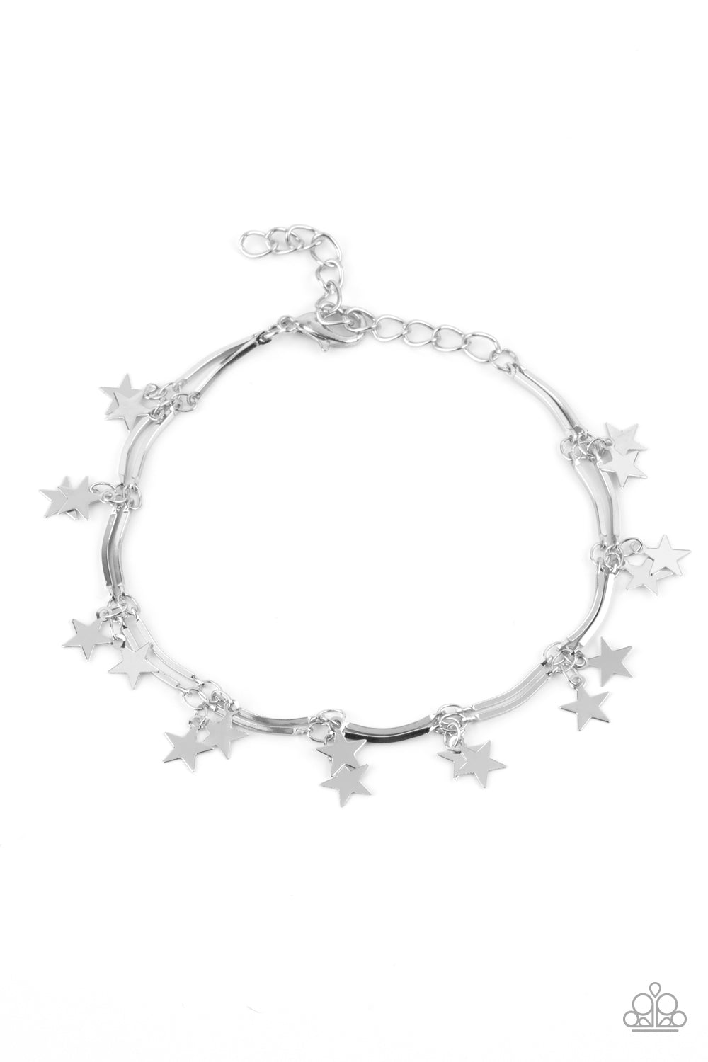 Party in the USA - Silver Bracelet Paparazzi Accessories. Get Free Shipping! #P9DA-SVXX-202CF