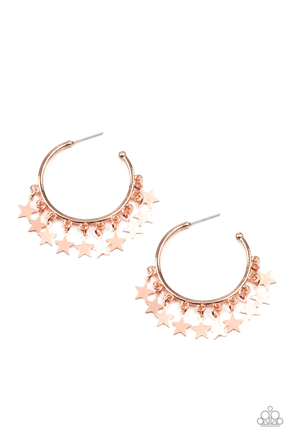 Happy Independence Day Copper Hoop Earrings Paparazzi Accessories. Free Shipping. #P5HO-CPSH-143XX