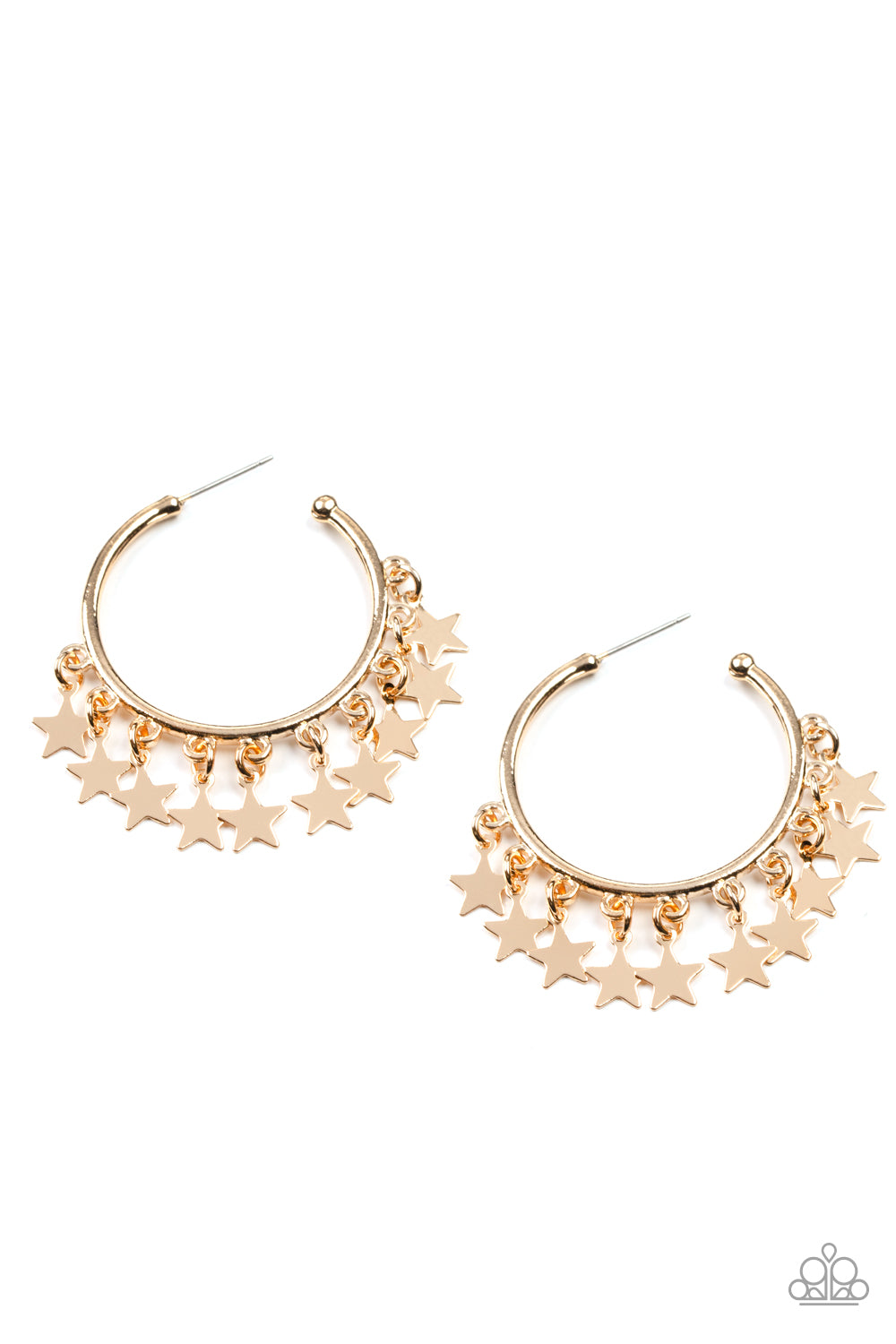 Happy Independence Day Gold Star Earrings Paparazzi Accessories. Get Free Shipping. #P5HO-GDXX-228XX