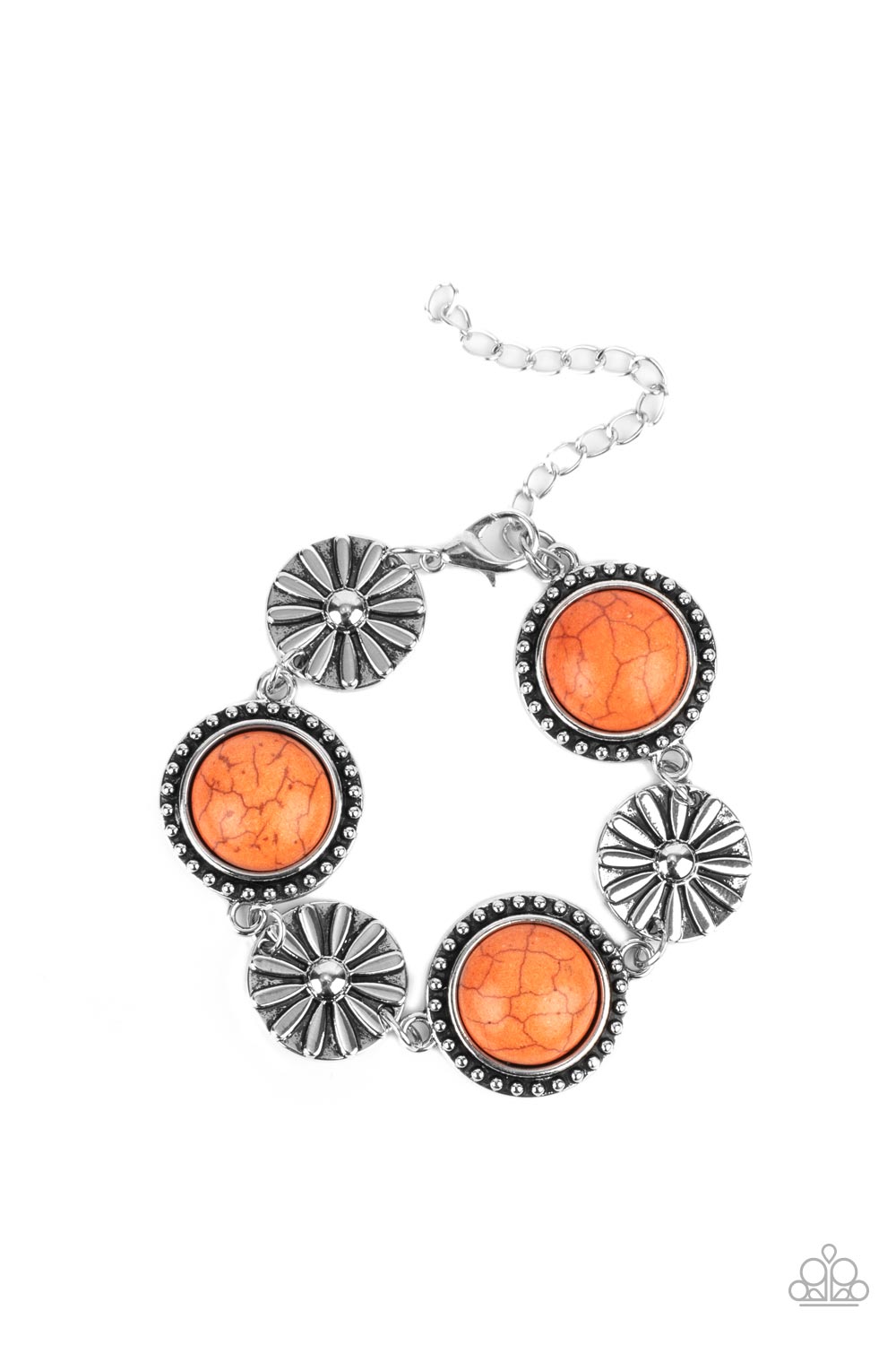 ​Fredonia Flower Patch Orange Clasp Closure Bracelet Paparazzi Accessories. Get Free Shipping.