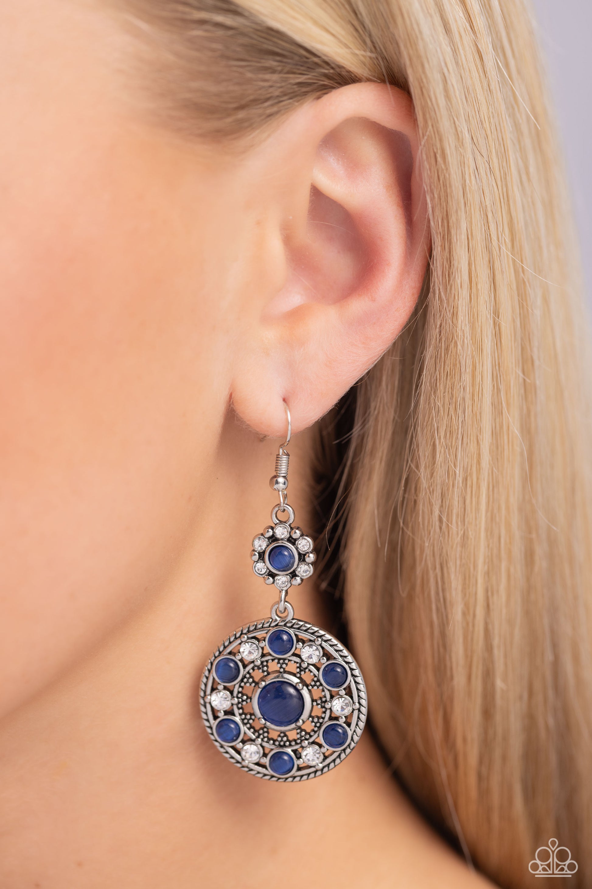 Party at My PALACE Blue Earrings Paparazzi Accessories. Subscribe and Save. #P5ST-BLXX-030XX