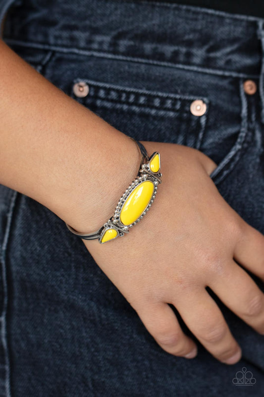 Tribal Trinket - Yellow Bracelet Paparazzi Accessories $5 Jewelry #P9SE-YWXX-151XX