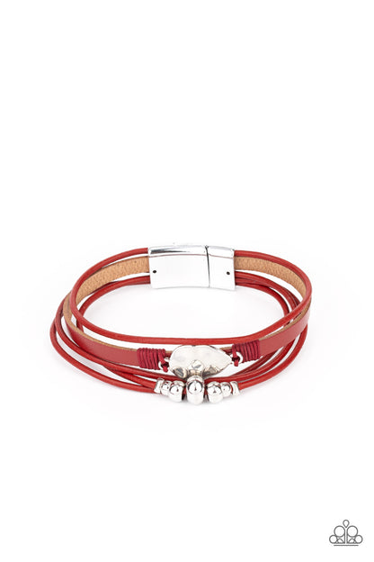 Tahoe Tourist Red Urban Bracelet Paparazzi Accessories. Get Free Shipping. #P9BA-RDXX-028XX