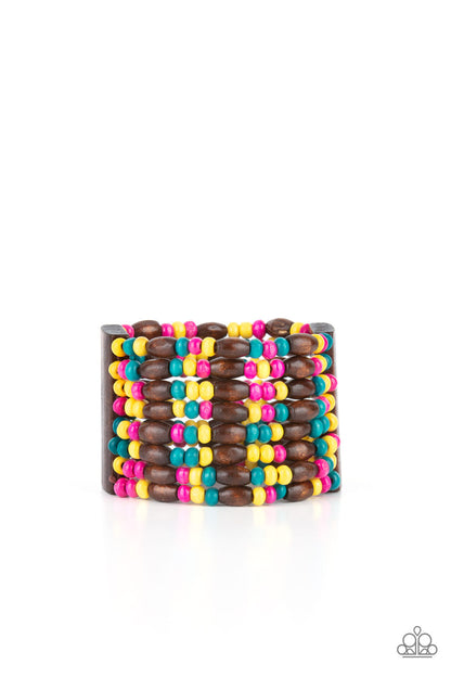 Tropical Nirvana Multi Wooden Stretchy Bracelet Paparazzi Accessories. Free Shipping.