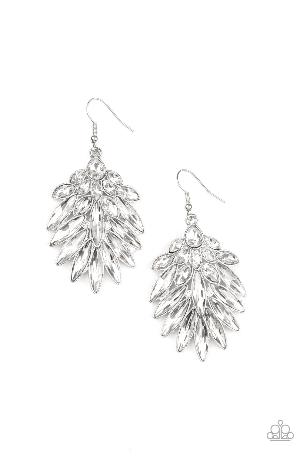 Paparazzi COSMIC-politan - White Earrings #P5ST-WTXX-047XX