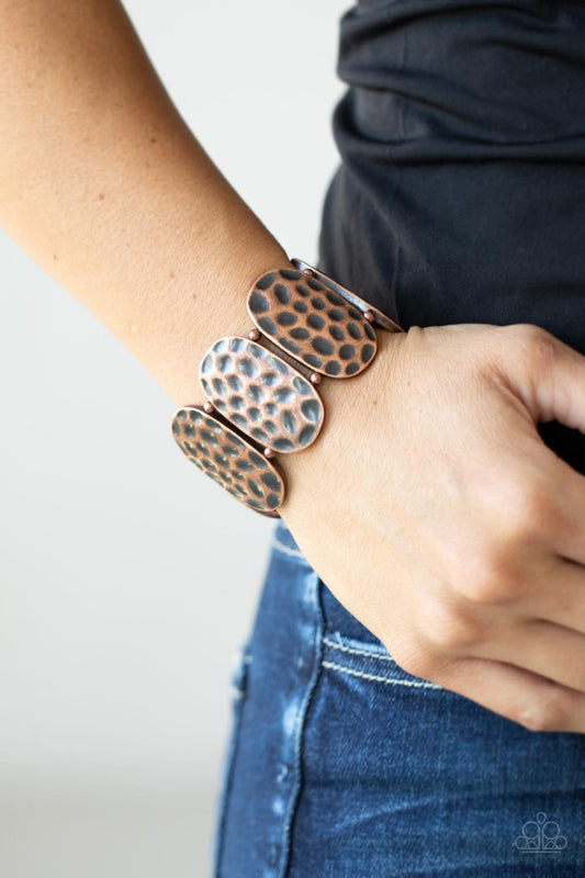 Paparazzi Artisan Exhibition - Copper Bracelet | Rustic | Stretchy | $5 |  #P9BA-CPXX-069XX