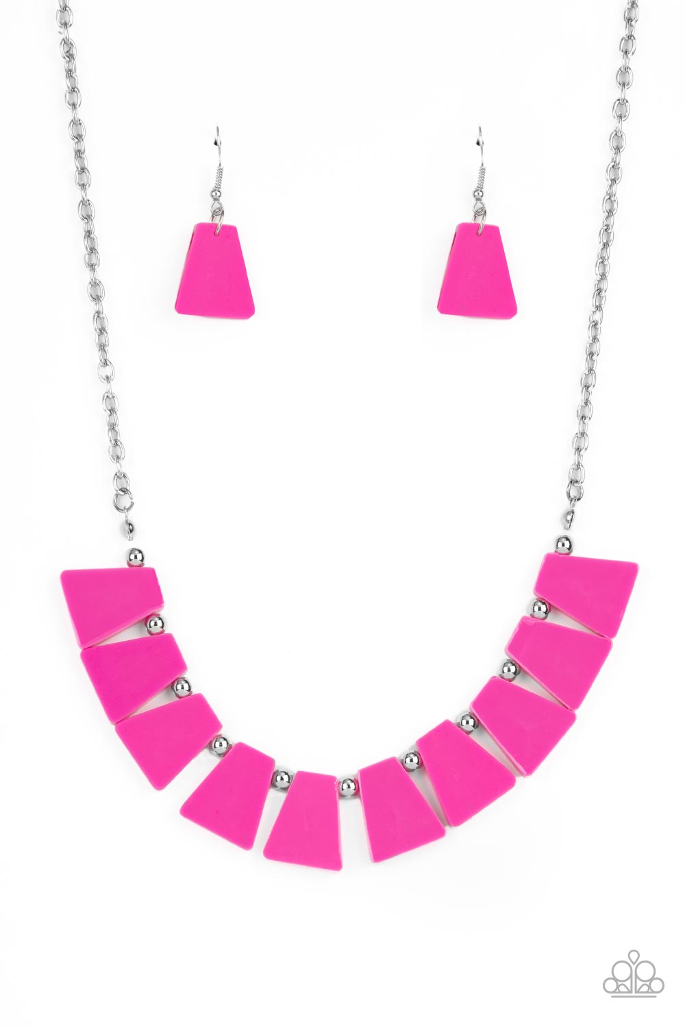 Paparazzi Vivaciously Versatile - Pink Necklace Acrylic Fuchsia Accessories #P2SE-PKXX-219XX