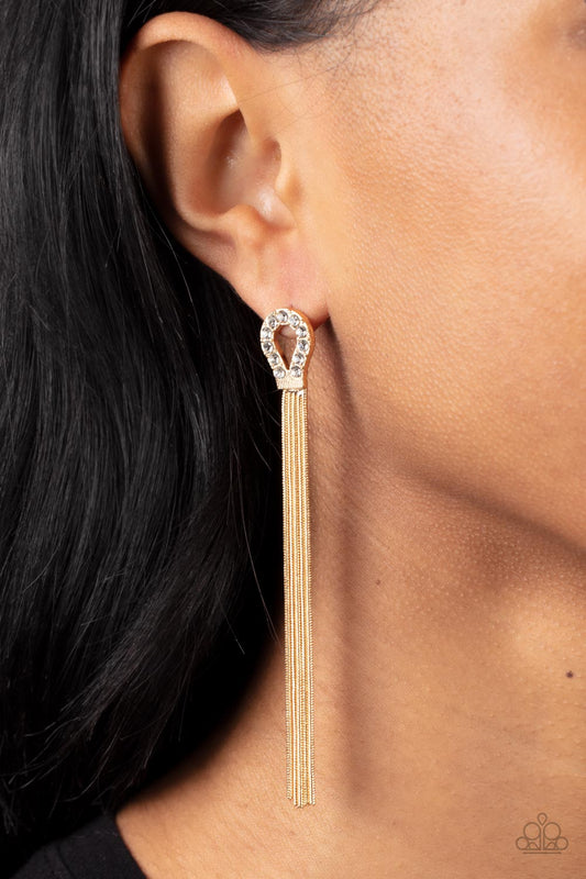 Paparazzi Dallas Debutante Gold Earring $5 Jewelry. Post Style. #P5PO-GDXX-172XX