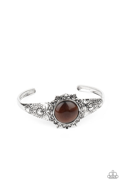 Extravagantly Enchanting Brown Cat's Eye Stone Bracelet Paparazzi Accessories #P9RE-BNXX-165XX