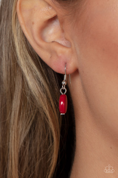 Vivacious Vanity Red Necklace Paparazzi $5 Jewelry. Get Free Shipping. Includes Red Earrings. 