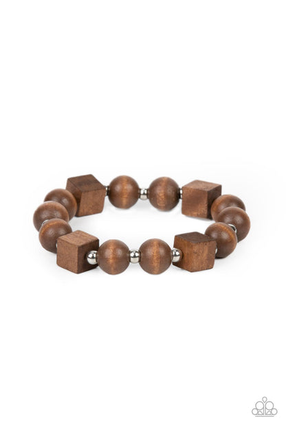 Timber Trendsetter Brown Urban Stretchy Wooden Bracelet Paparazzi Accessories. Get Free Shipping.