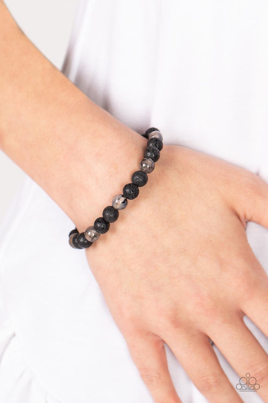 Paparazzi Molten Mogul Black Bracelet. Stretchy. Urban. Get Free Shipping. #P9SE-URBK-518XX