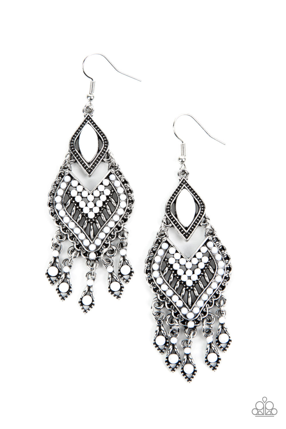 Paparazzi Dearly Debonair White Seed Beads Earring. #P5SE-WTXX-168XX. Subscribe & Save.