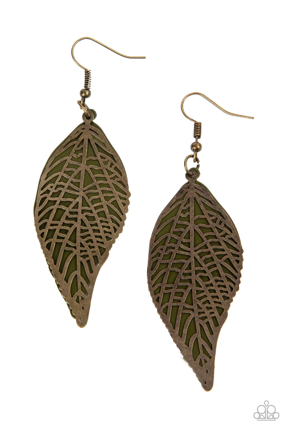 Paparazzi Leafy Luxury - Green Earrings $5 Jewelry. Free Shipping! #P5SE-GRXX-130XX