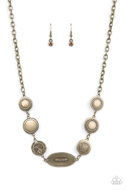 Paparazzi Uniquely Unconventional Brass Necklace | Topaz Jewelry | #P2RE-BRXX-203XX.