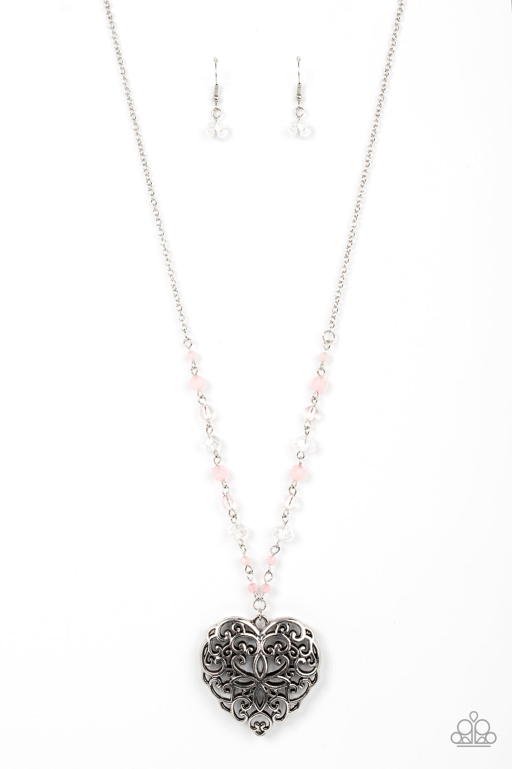 Paparazzi Doting Devotion Pink Necklace in Pale Rosette #P2WH-PKXX-427XX