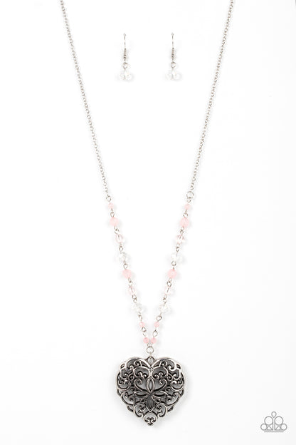 Paparazzi Doting Devotion Pink Necklace in Pale Rosette #P2WH-PKXX-427XX