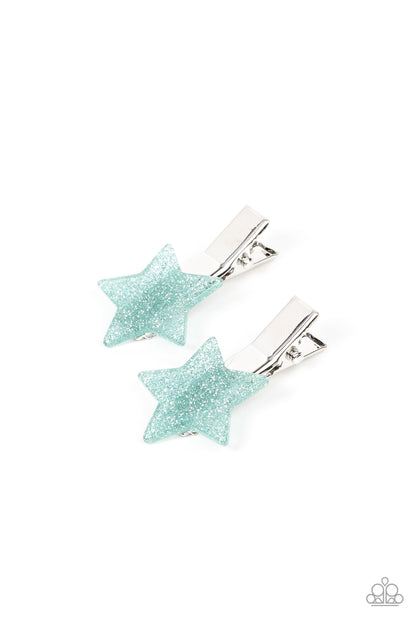 Sparkly Star Chart Blue Star Acrylic Hair Clip Paparazzi Accessories.
P7SS-BLXX-180XX. Free Shipping