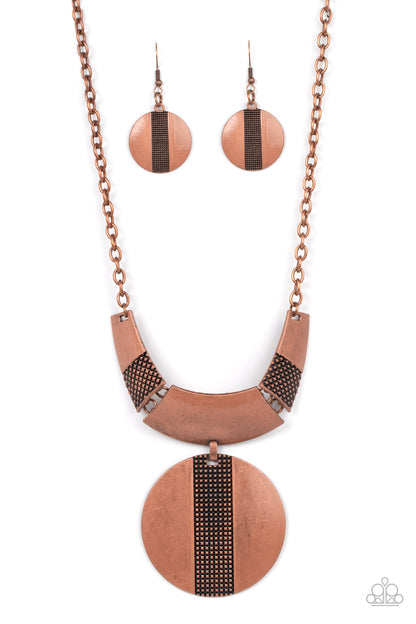 Metallic Enchantress Copper Short Necklace Paparazzi Accessories. Free Shipping. #P2ST-CPXX-103XX