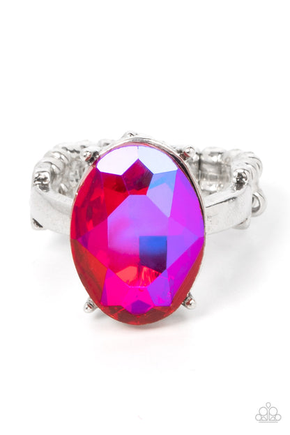 Updated Dazzle Pink Iridescent Ring Paparazzi Accessories. Get Free Shipping. #P4ST-PKXX-008XX