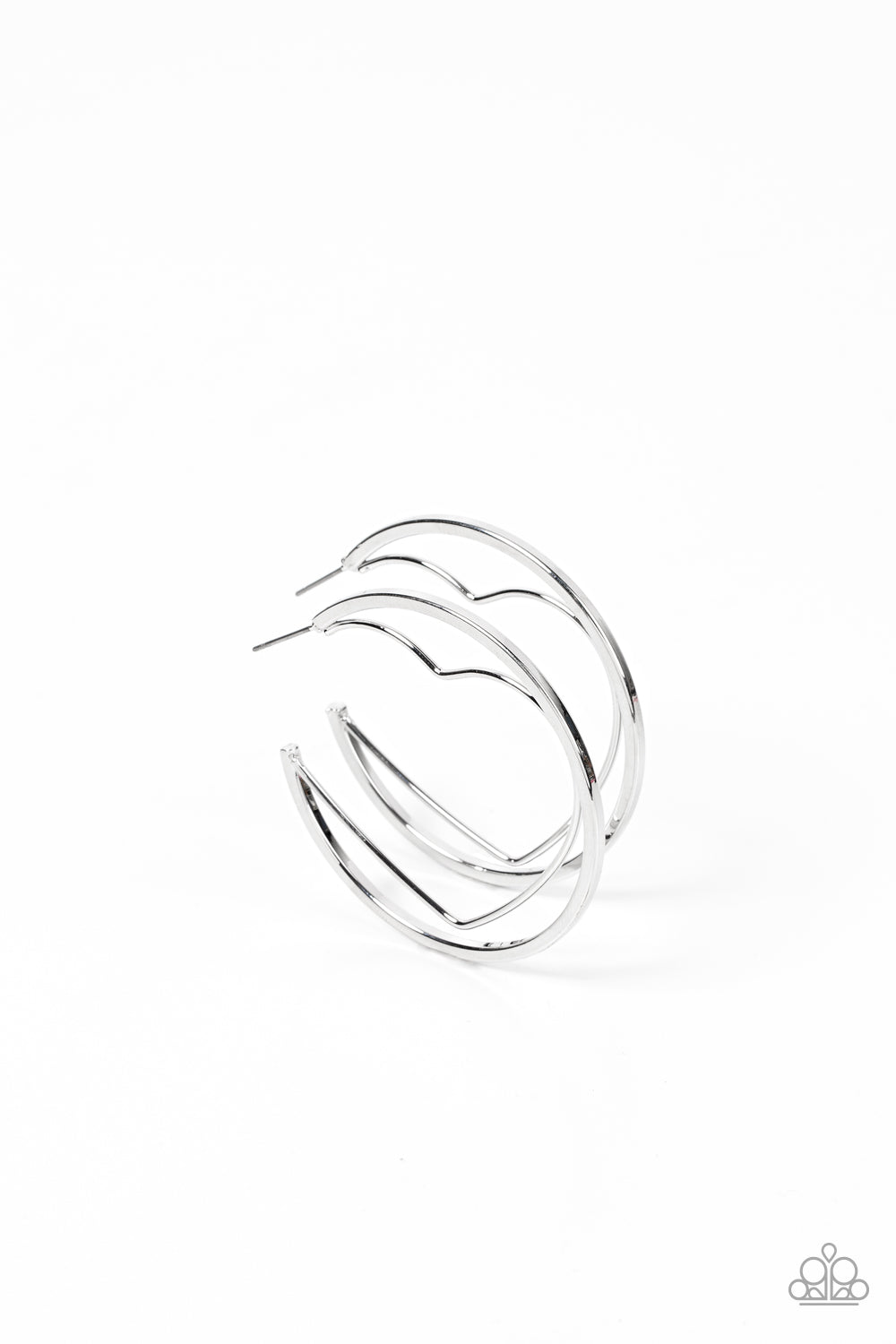 Paparazzi Love Goes Around - Silver Hoop Earrings #P5HO-SVXX-305XX