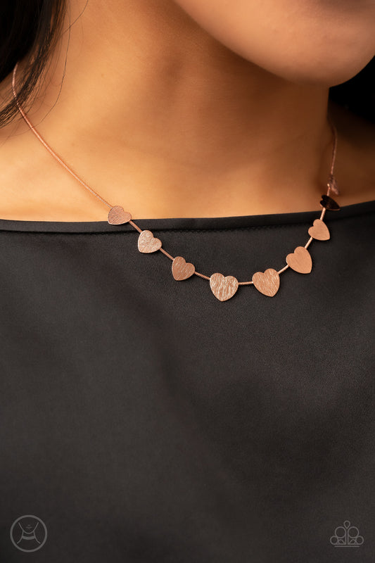 Dainty Desire - Copper Necklace Paparazzi Accessories Choker Style #P2CH-CPSH-047XX