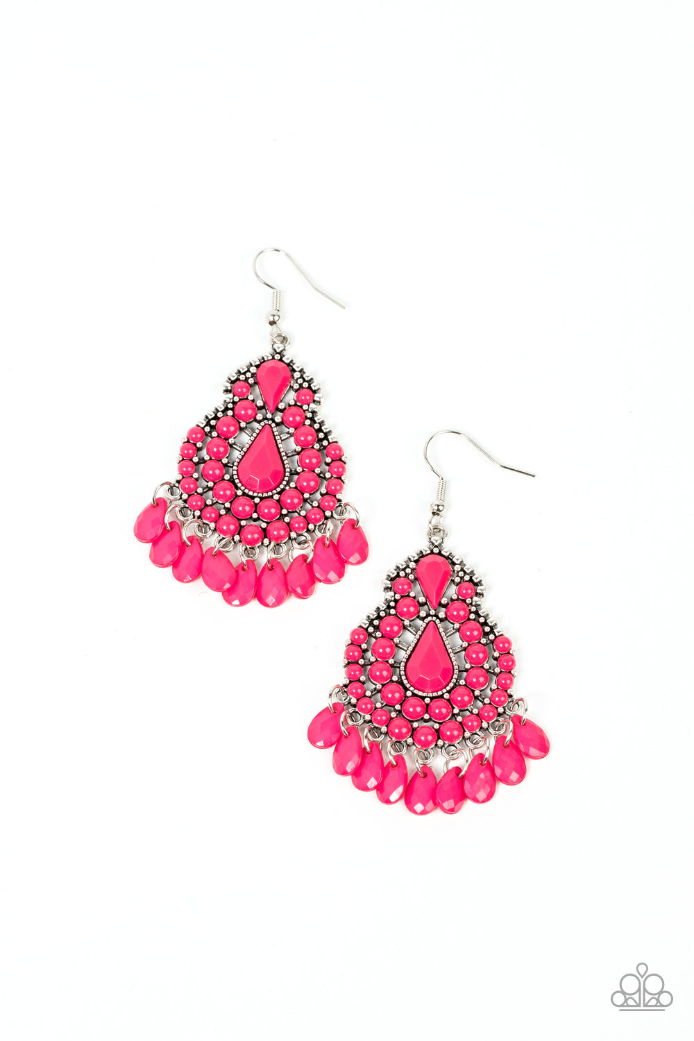 Persian Posh - Pink Earrings Paparazzi Accessories. #P5WH-PKXX-231XX. Get Free Shipping